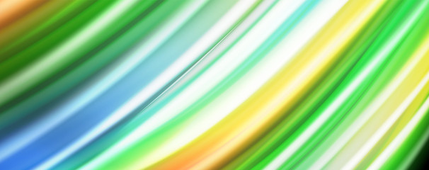 Abstract wave lines fluid rainbow style color stripes on black background. Artistic illustration for presentation, app wallpaper, banner or poster
