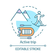 Active trip concept icon