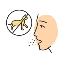 Cat allergy color icon