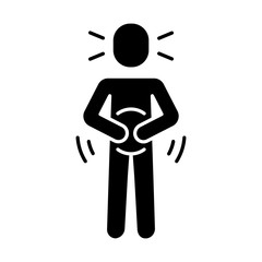 Abdominal pain glyph icon