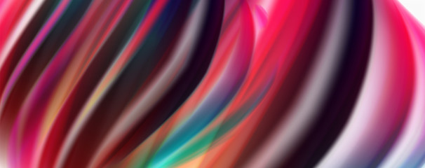 Modern techno Fluid color flow on white colorful poste. Art for your design