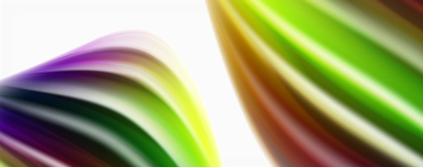 Modern techno Fluid color flow on white colorful poste. Art for your design