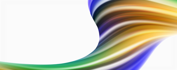 Modern techno Fluid color flow on white colorful poste. Art for your design