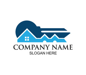 home or real estate property vector logo design concept inspiration in key shape