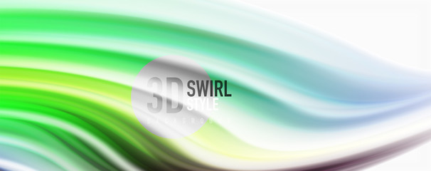 Naklejka premium Glossy colorful liquid waves abstract background,, modern techno lines