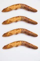 Balkan baguettes on white background.