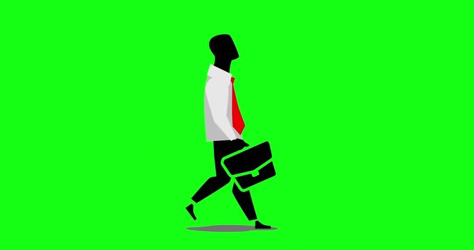 Loop animation of businessman going with case
