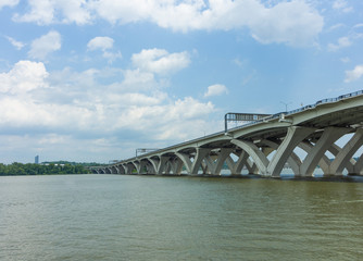 The Woodrow Wilson Memorial Bridge across the Potomac River. 