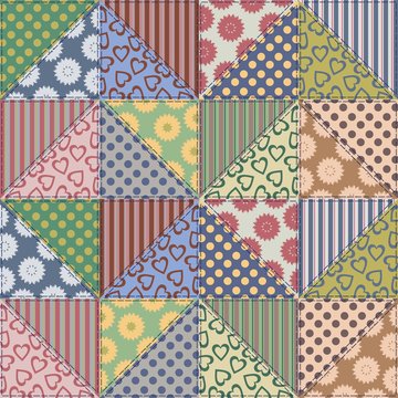 Patchwork background with a variety of patterns	