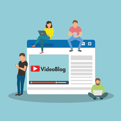 Concept Blog content, Blogging, post, content strategy, social media, chatting, for web page, social media, documents, cards, posters. Vector illustration Seo infographic, Management Business - Vector