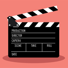 Fototapeta na wymiar vector clapboard for cinema. frame film and slate have space for text.
