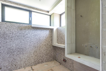 Empty room without repair. interior of white wall