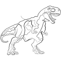 Dinosaur one line drawing. Line Art Animal Vector Illustration