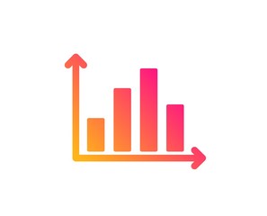 Diagram graph icon. Column chart sign. Market analytics symbol. Classic flat style. Gradient diagram graph icon. Vector