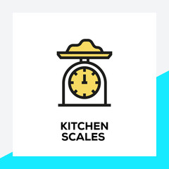 KITCHEN SCALES LINE ICON SET