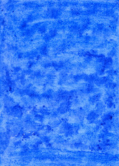 Bright Abstract Blue Hand-Drawn Watercolor Background.