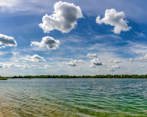 Landscape with berezovoi water in an abandoned quarry.