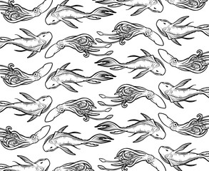 seamless pattern with fishes