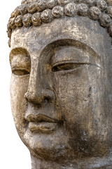 Fototapeta na wymiar face of buddha on isolated background 