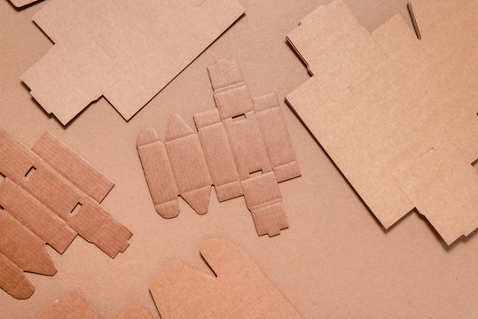 Brown Carton Cardboard box, mock up, copy space