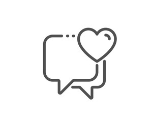 Heart line icon. Love chat sign. Valentine day symbol. Quality design element. Linear style heart icon. Editable stroke. Vector