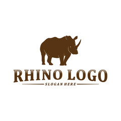 Rhino logo design vector template. Vector rhino silhouette. Icon Symbol