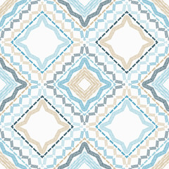 Obraz premium Ethnic boho seamless pattern. Lace. Embroidery on fabric. Patchwork texture. Weaving. Traditional ornament. Tribal pattern. Folk motif. Can be used for wallpaper, textile, wrapping, web.