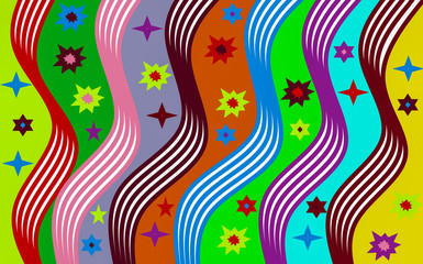 abstract background with flowers and butterflies