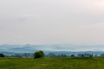 Beautiful landscape with hills in Slovenia