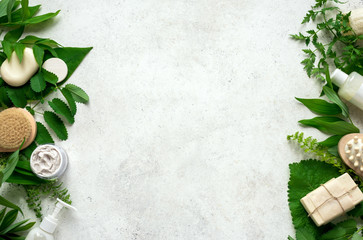 Natural skincare and leaves