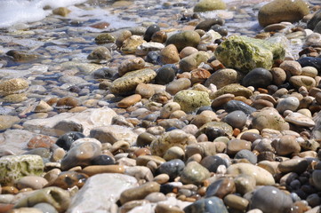 colored pebbles and river stones