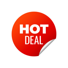 Red Vector Banner Sticker on white background, hot deal