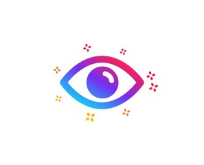 Eye icon. Look or Optical Vision sign. View or Watch symbol. Dynamic shapes. Gradient design eye icon. Classic style. Vector