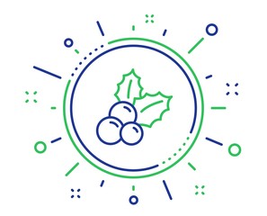 Christmas holly line icon. Ilex aquifolium sign. Quality design elements. Technology christmas holly button. Editable stroke. Vector