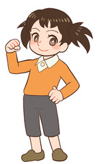 ガッツポーズする子ども