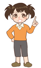 子ども　全身　指差す