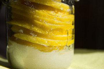 lemon with sugars in a jar photo for text