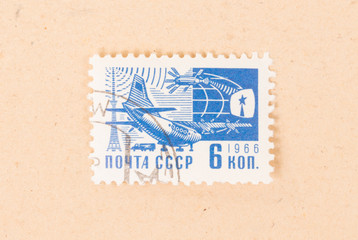 CCCP - CIRCA 1966: A stamp printed in the CCCP shows technology from the CCCP, circa 1966