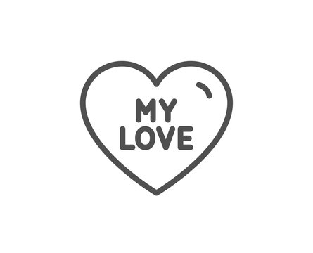 My love line icon. Sweet heart sign. Valentine day symbol. Quality design element. Linear style my love icon. Editable stroke. Vector