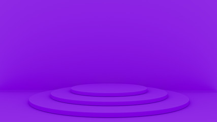 3d abstract background render. Platform for product display. Interior podium place. Blank decoration template for design.