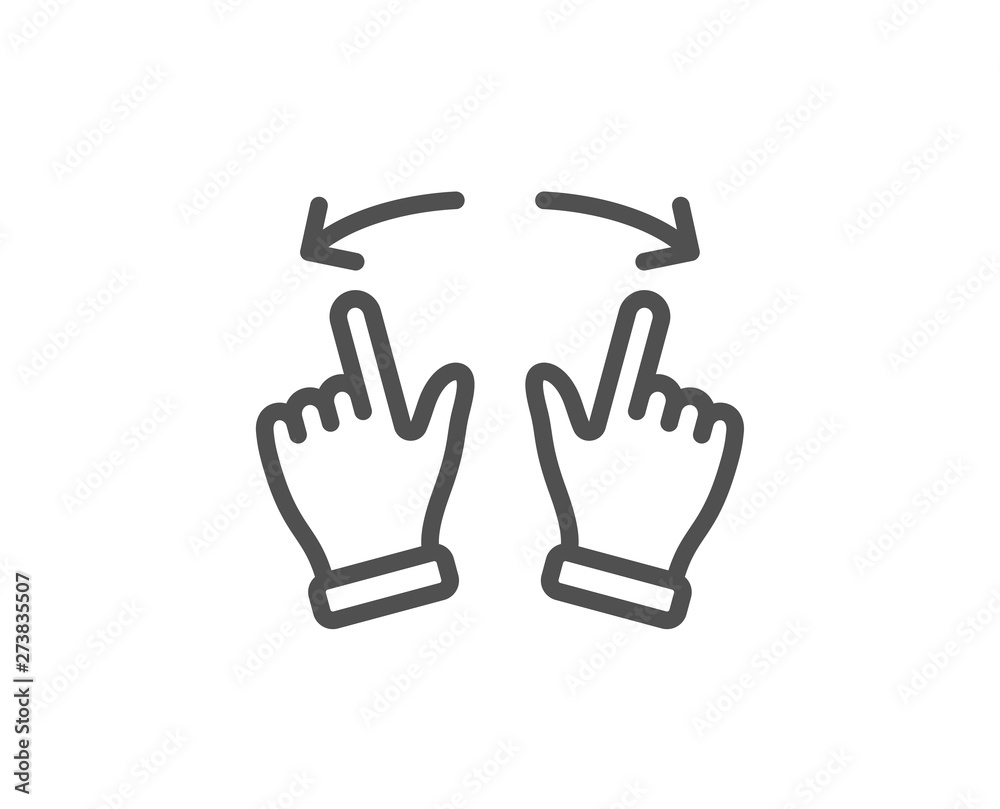 Poster move gesture line icon. slide arrow sign. swipe action symbol. quality design element. linear style 