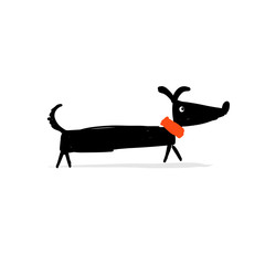 Cute dachshund dog, sketch for your design