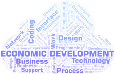 Obraz premium Economic Development word cloud. Wordcloud made with text only.