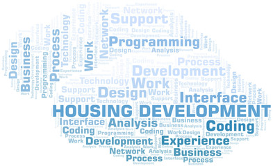 Housing Development word cloud. Wordcloud made with text only.