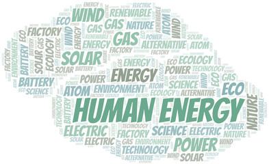 Human Energy word cloud. Wordcloud made with text only.