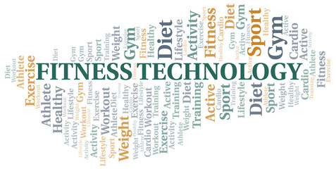 Fitness Technology word cloud. Wordcloud made with text only.