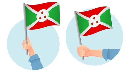 Burundi flag in hand icon