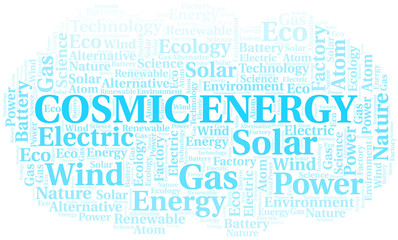 Fototapeta premium Cosmic Energy word cloud. Wordcloud made with text only.