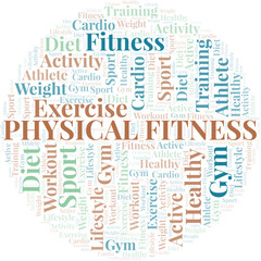 Obraz premium Physical Fitness word cloud. Wordcloud made with text only.