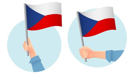 Czech Republic flag in hand icon